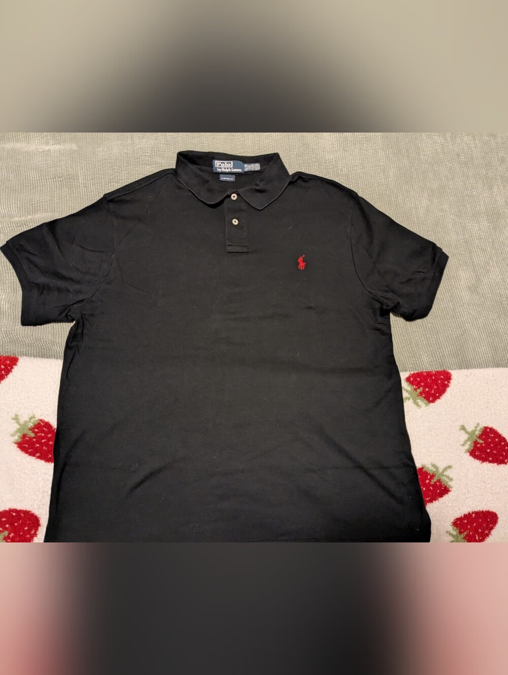 Polo by Ralph Lauren Black Polo with Red Pony Logo XL TG